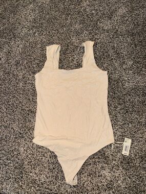 aerie Sparkle Cream Square Neck Bodysuit